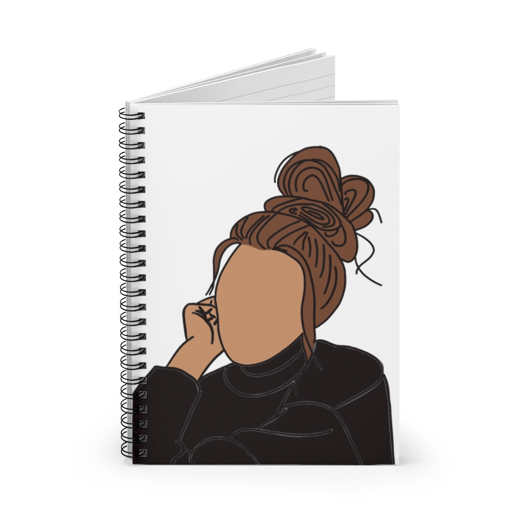 Modest Sticker Girl - Spiral Notebook - Ruled Line