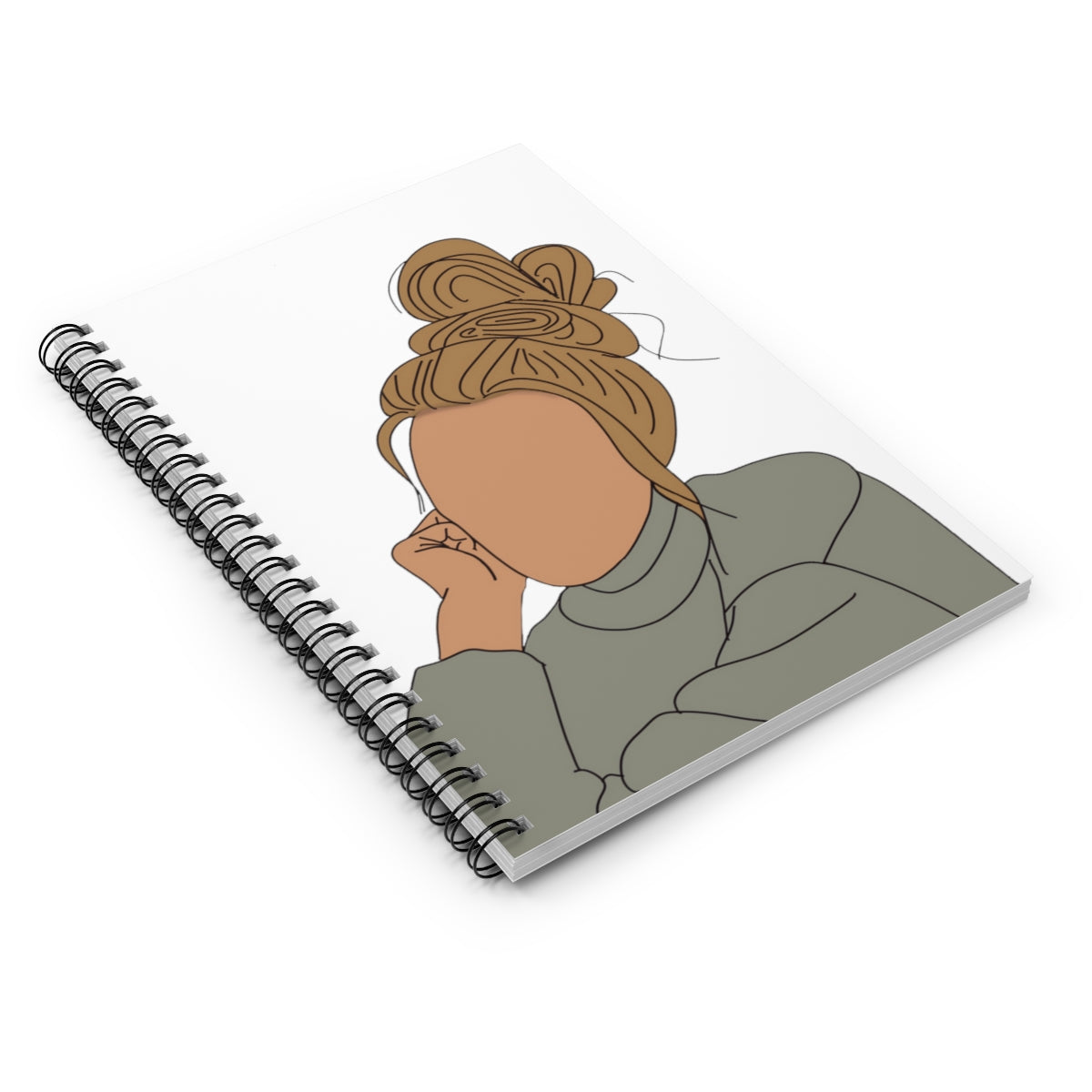 Modest Sticker Co. Blonde Girl Topknot Notebook - Ruled Line (6x8)