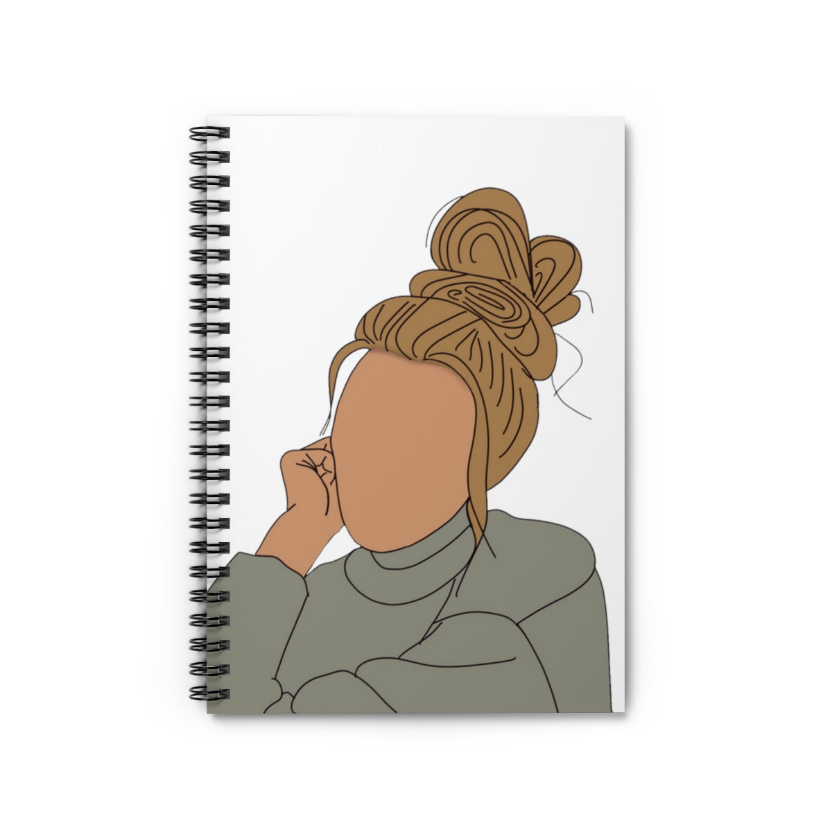 Modest Sticker Co. Blonde Girl Topknot Notebook - Ruled Line (6x8)