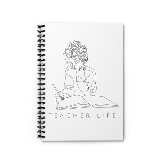 Teacher Life Spiral Notebook - Ruled Line (6x8)