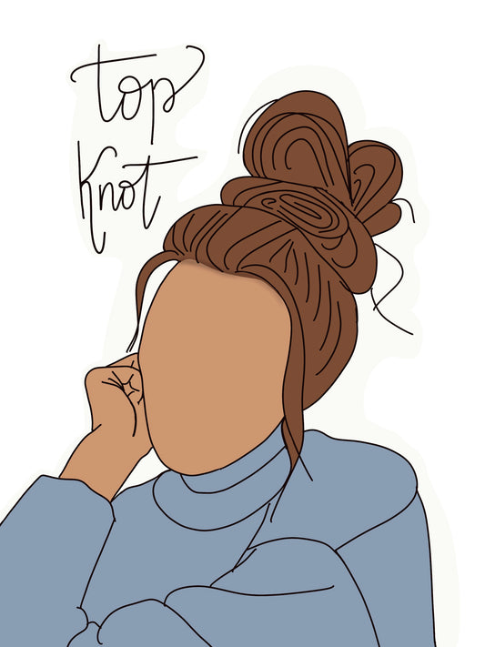 Top Knot Sticker