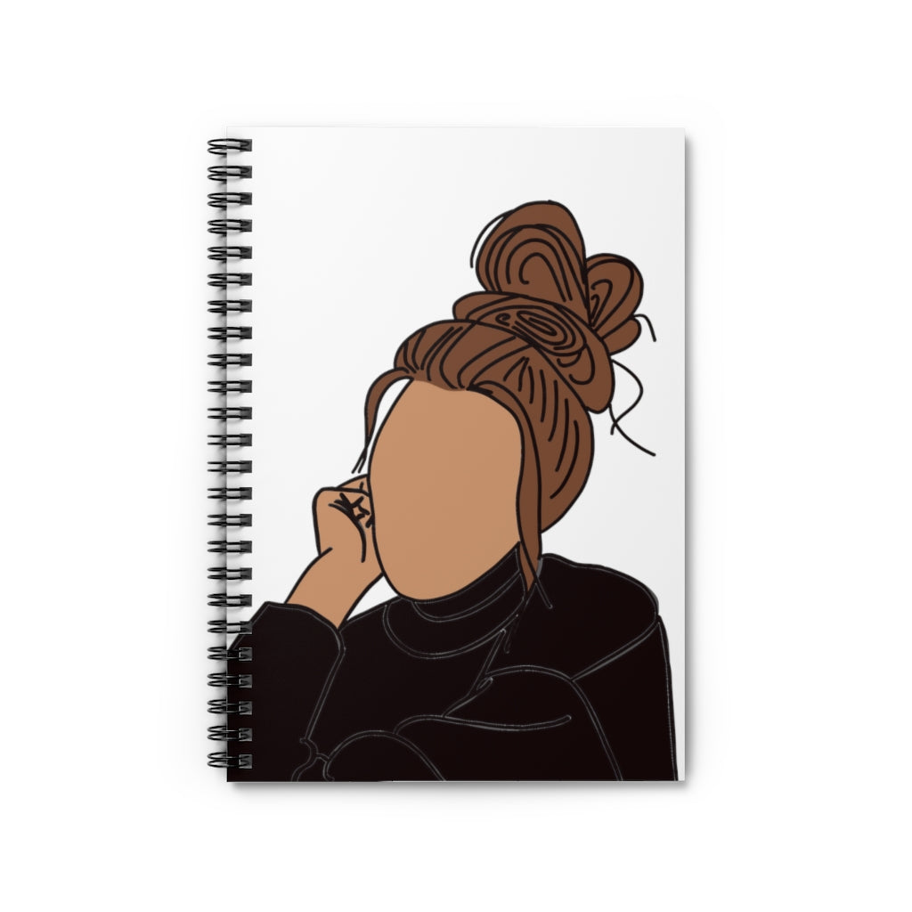 Modest Sticker Girl - Spiral Notebook - Ruled Line