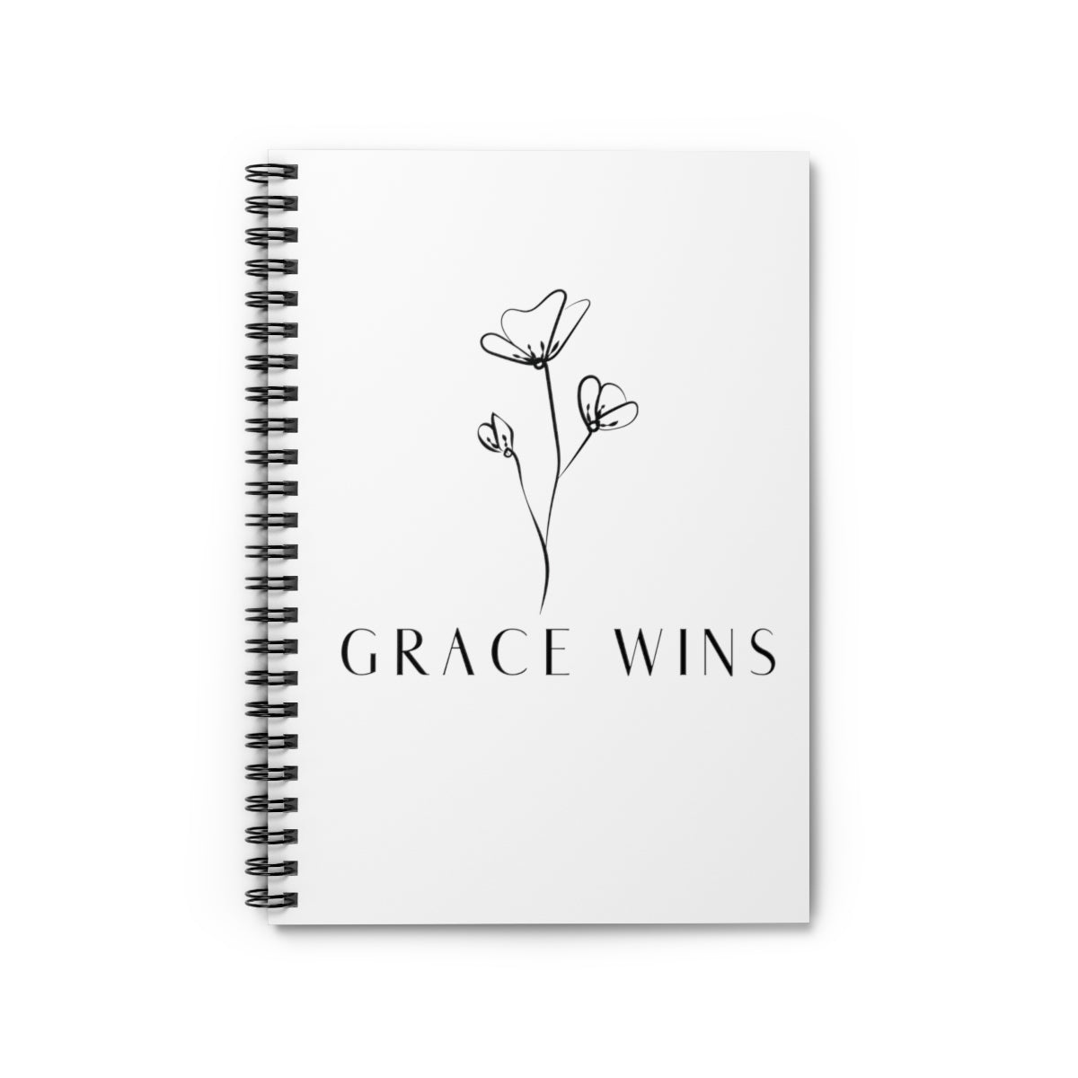 Grace Wins Spiral Notebook - Ruled Line (6x8)