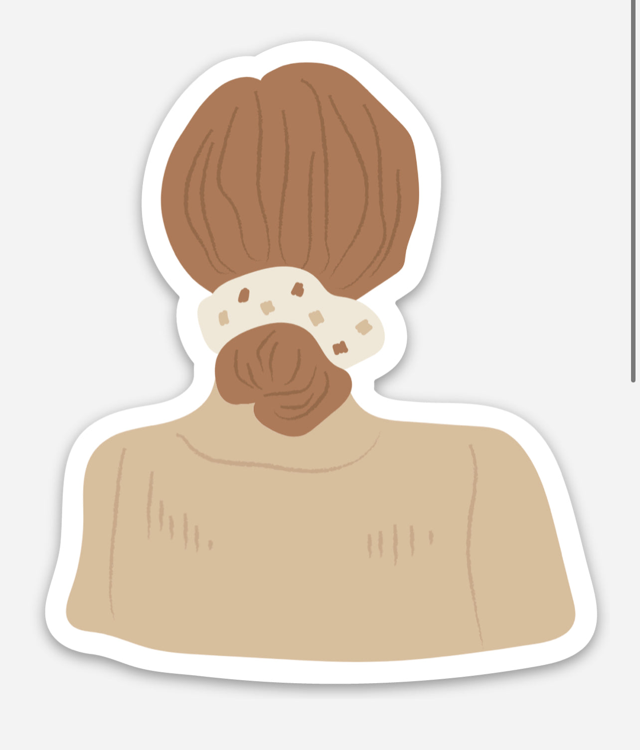 Brown Bun Girl Sticker