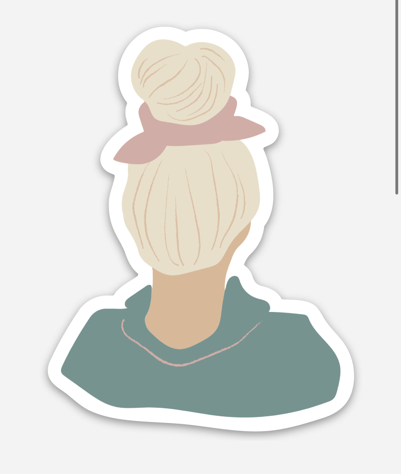 Blonde Topknot Sticker